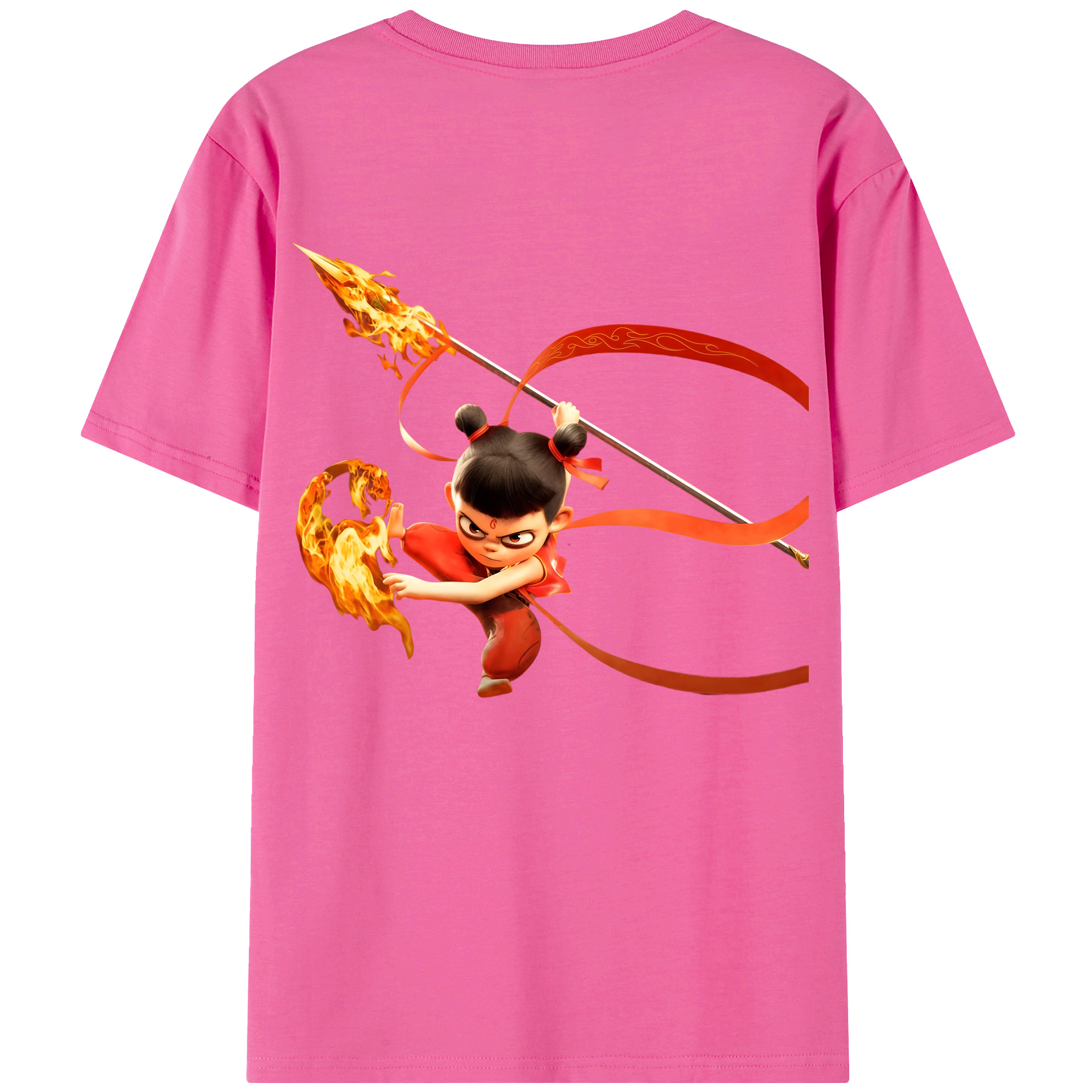 （画像用） Ne Zha 2 ナタ 魔童の大暴れ レディース半袖Tシャツ(バックプリント)